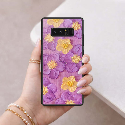 Samsung Galaxy Note 8 Cover - Floral Series 3 - HQ Ultra Shine Premium Infinity Glass Soft Silicon Borders Case
