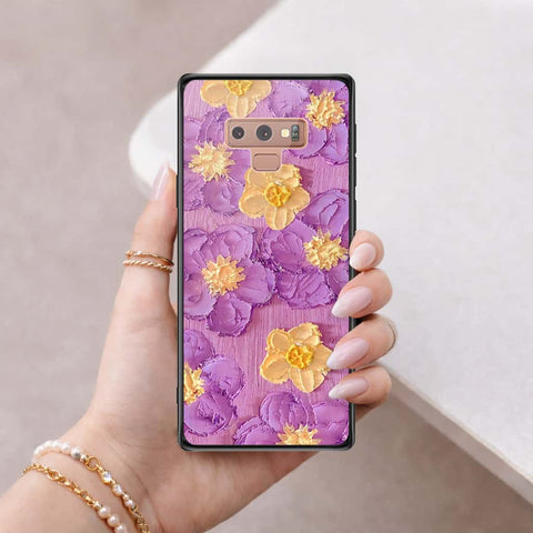 Samsung Galaxy Note 9 Cover - Floral Series 3 - HQ Ultra Shine Premium Infinity Glass Soft Silicon Borders Case