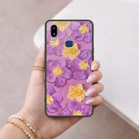 Samsung Galaxy A10s Cover - Floral Series 3 - HQ Ultra Shine Premium Infinity Glass Soft Silicon Borders Case