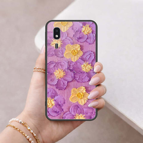 Samsung Galaxy A2 Core Cover - Floral Series 3 - HQ Ultra Shine Premium Infinity Glass Soft Silicon Borders Case