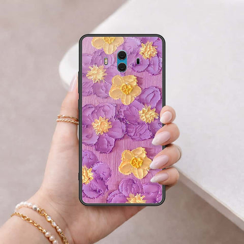 Huawei Mate 10 Cover - Floral Series 3 - HQ Ultra Shine Premium Infinity Glass Soft Silicon Borders Case