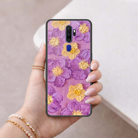 Oppo A9 2020 Cover - Floral Series 3 - HQ Ultra Shine Premium Infinity Glass Soft Silicon Borders Case