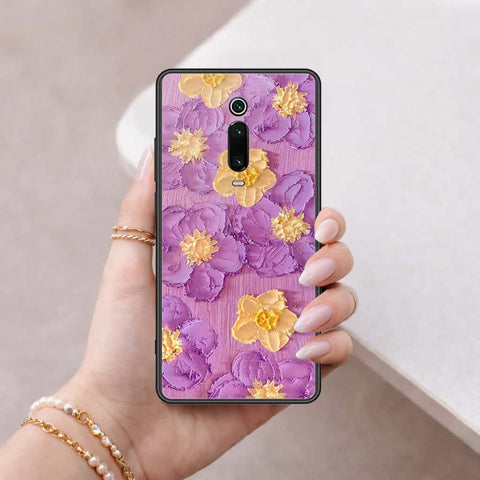 Xiaomi Mi 9T Cover - Floral Series 3 - HQ Ultra Shine Premium Infinity Glass Soft Silicon Borders Case
