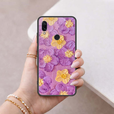 Xiaomi Redmi Note 7 Cover - Floral Series 3 - HQ Ultra Shine Premium Infinity Glass Soft Silicon Borders Case