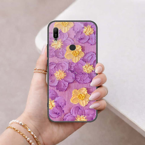 Huawei Y6 2019 / Y6 Prime 2019 Cover - Floral Series 3 - HQ Ultra Shine Premium Infinity Glass Soft Silicon Borders Case