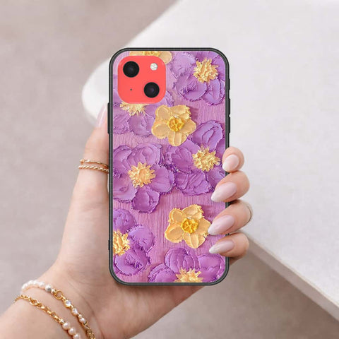 iPhone 13 Mini Cover - Floral Series 3 - HQ Ultra Shine Premium Infinity Glass Soft Silicon Borders Case