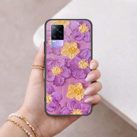 Vivo V21e Cover - Floral Series 3 - HQ Ultra Shine Premium Infinity Glass Soft Silicon Borders Case