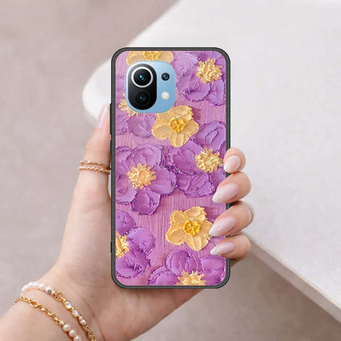 Xiaomi Mi 11 Cover - Floral Series 3 - HQ Ultra Shine Premium Infinity Glass Soft Silicon Borders Case