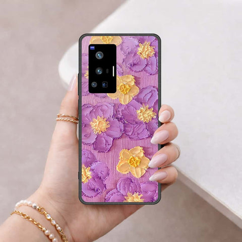Vivo X70 Pro Cover - Floral Series 3 - HQ Ultra Shine Premium Infinity Glass Soft Silicon Borders Case
