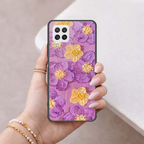 Samsung Galaxy M32 Cover - Floral Series 3 - HQ Ultra Shine Premium Infinity Glass Soft Silicon Borders Case