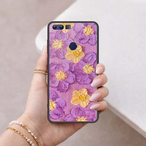 Huawei Honor 8 Cover - Floral Series 3 - HQ Ultra Shine Premium Infinity Glass Soft Silicon Borders Case