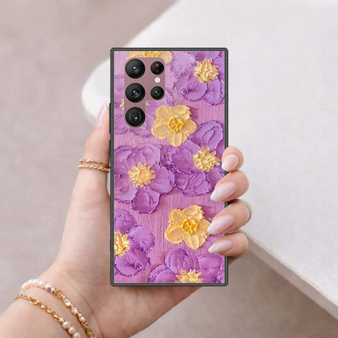 Samsung Galaxy S22 Ultra 5G Cover - Floral Series 3 - HQ Ultra Shine Premium Infinity Glass Soft Silicon Borders Case