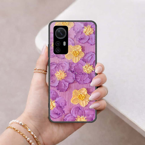 Xiaomi 12 Cover - Floral Series 3 - HQ Ultra Shine Premium Infinity Glass Soft Silicon Borders Case