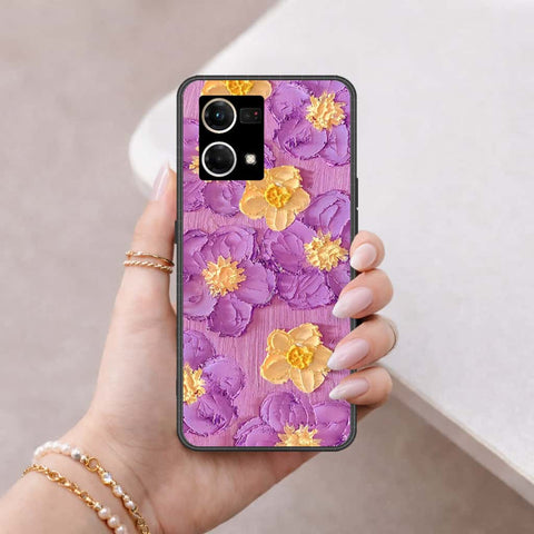 Oppo Reno 8 4G Cover - Floral Series 3 - HQ Ultra Shine Premium Infinity Glass Soft Silicon Borders Case