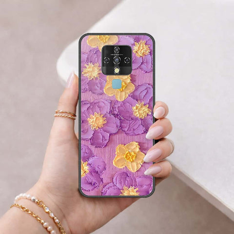 Tecno Camon 16 Cover - Floral Series 3 - HQ Ultra Shine Premium Infinity Glass Soft Silicon Borders Case