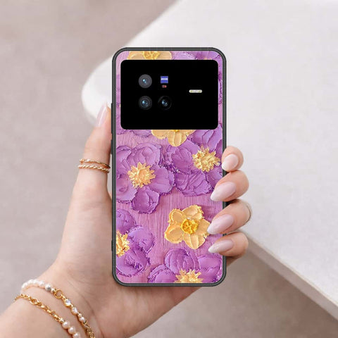 Vivo X80 Cover - Floral Series 3 - HQ Ultra Shine Premium Infinity Glass Soft Silicon Borders Case