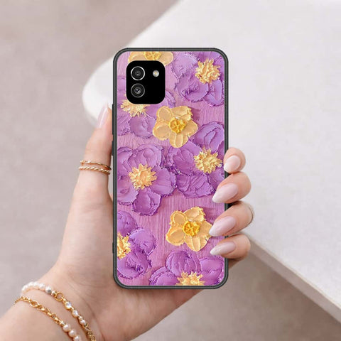 Samsung Galaxy A03 Cover - Floral Series 3 - HQ Ultra Shine Premium Infinity Glass Soft Silicon Borders Case