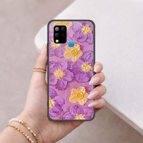 Infinix Hot 10s Cover - Floral Series 3 - HQ Ultra Shine Premium Infinity Glass Soft Silicon Borders Case