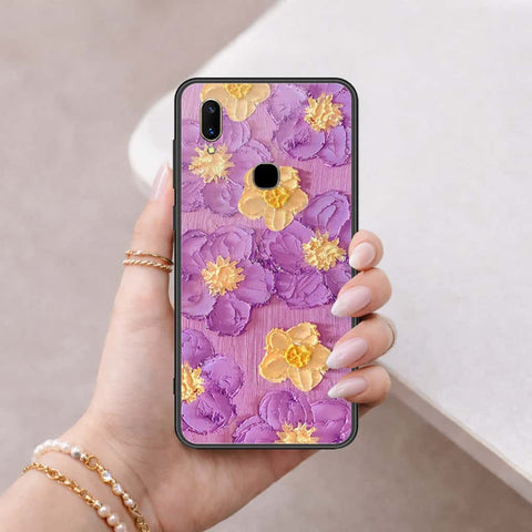 Vivo V11 Cover - Floral Series 3 - HQ Ultra Shine Premium Infinity Glass Soft Silicon Borders Case