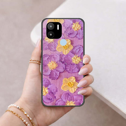Xiaomi Redmi A1 Plus Cover - Floral Series 3 - HQ Ultra Shine Premium Infinity Glass Soft Silicon Borders Case