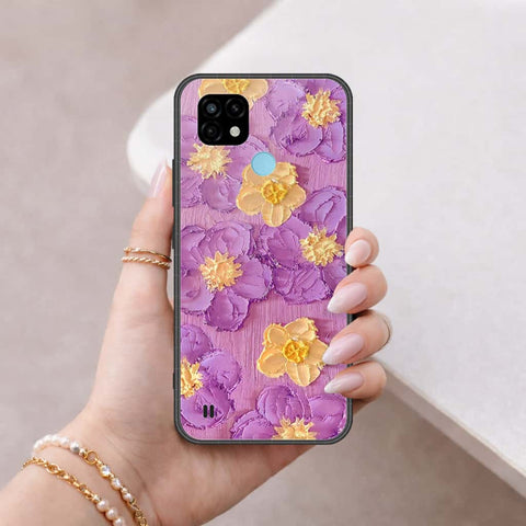 Realme C21 Cover - Floral Series 3 - HQ Ultra Shine Premium Infinity Glass Soft Silicon Borders Case