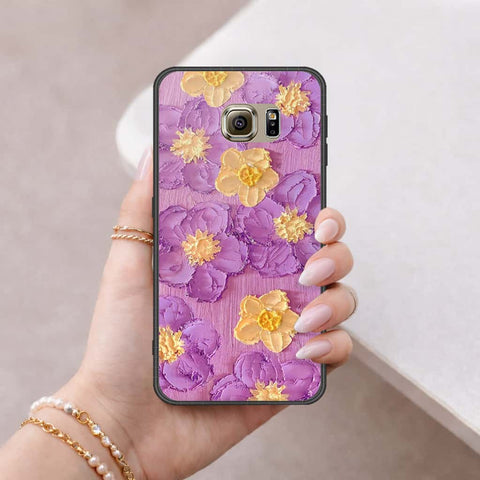 Samsung Galaxy S6 Cover - Floral Series 3 - HQ Ultra Shine Premium Infinity Glass Soft Silicon Borders Case