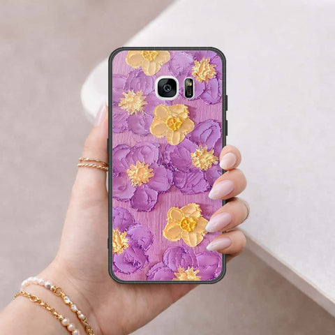 Samsung Galaxy S7 Edge Cover - Floral Series 3 - HQ Ultra Shine Premium Infinity Glass Soft Silicon Borders Case