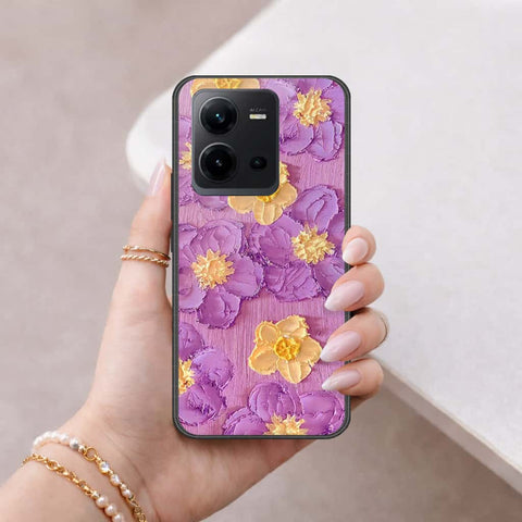 Vivo V25e Cover - Floral Series 3 - HQ Ultra Shine Premium Infinity Glass Soft Silicon Borders Case