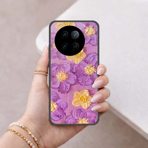 Vivo X90 Pro Cover - Floral Series 3 - HQ Ultra Shine Premium Infinity Glass Soft Silicon Borders Case