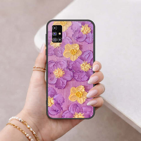 Samsung Galaxy M31s Cover - Floral Series 3 - HQ Ultra Shine Premium Infinity Glass Soft Silicon Borders Case