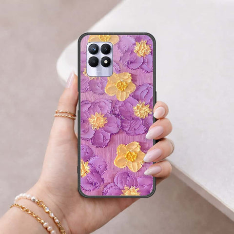 Realme 8i Cover - Floral Series 3 - HQ Ultra Shine Premium Infinity Glass Soft Silicon Borders Case