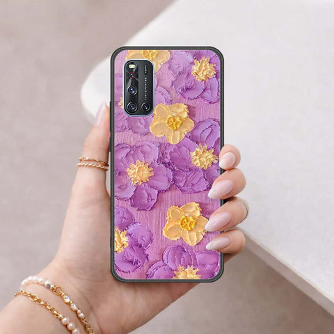 Vivo V19 Cover - Floral Series 3 - HQ Ultra Shine Premium Infinity Glass Soft Silicon Borders Case
