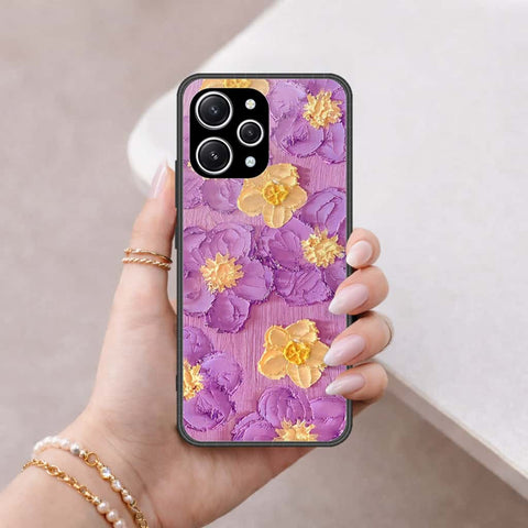Xiaomi Redmi 12 Cover - Floral Series 3 - HQ Ultra Shine Premium Infinity Glass Soft Silicon Borders Case