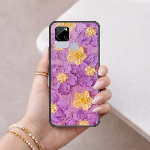 Realme C12 Cover - Floral Series 3 - HQ Ultra Shine Premium Infinity Glass Soft Silicon Borders Case