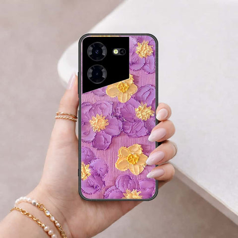 Tecno Pova 5 Pro Cover - Floral Series 3 - HQ Ultra Shine Premium Infinity Glass Soft Silicon Borders Case