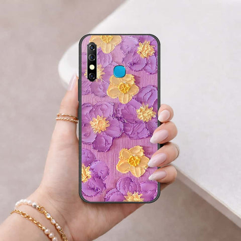 Infinix Hot 8 Cover - Floral Series 3 - HQ Ultra Shine Premium Infinity Glass Soft Silicon Borders Case
