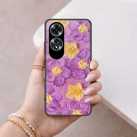 Oppo A60 Cover - Floral Series 3 - HQ Ultra Shine Premium Infinity Glass Soft Silicon Borders Case