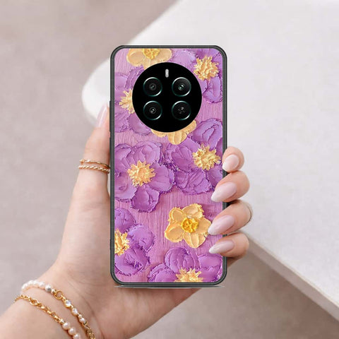 Realme 12 Plus Cover - Floral Series 3 - HQ Ultra Shine Premium Infinity Glass Soft Silicon Borders Case