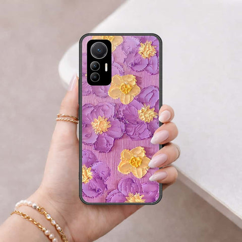 Xiaomi 12 Lite Cover - Floral Series 3 - HQ Ultra Shine Premium Infinity Glass Soft Silicon Borders Case