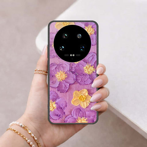 Xiaomi 14 Ultra Cover - Floral Series 3 - HQ Ultra Shine Premium Infinity Glass Soft Silicon Borders Case