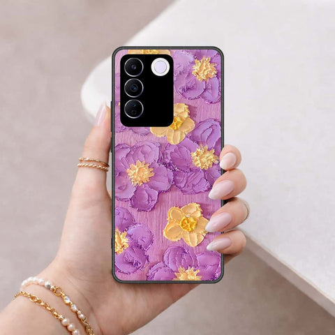 Vivo S16e Cover - Floral Series 3 - HQ Ultra Shine Premium Infinity Glass Soft Silicon Borders Case