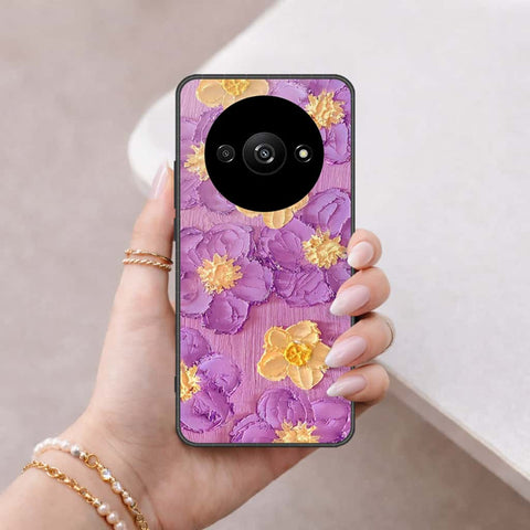 Xiaomi Poco C61 Cover - Floral Series 3 - HQ Ultra Shine Premium Infinity Glass Soft Silicon Borders Case