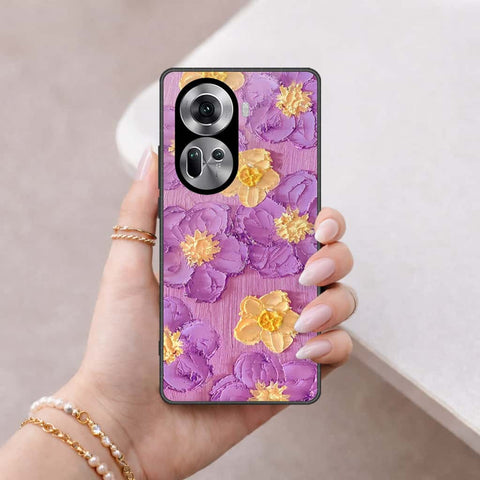Oppo Reno 11 5G Cover - Floral Series 3 - HQ Ultra Shine Premium Infinity Glass Soft Silicon Borders Case