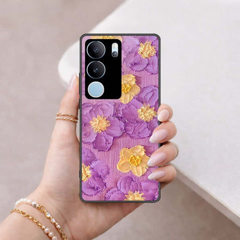 Vivo V29 Pro Cover - Floral Series 3 - HQ Ultra Shine Premium Infinity Glass Soft Silicon Borders Case