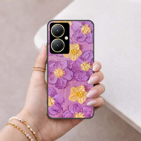 Vivo Y27 Cover - Floral Series 3 - HQ Ultra Shine Premium Infinity Glass Soft Silicon Borders Case