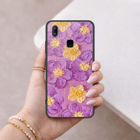 Vivo V9 Cover - Floral Series 3 - HQ Ultra Shine Premium Infinity Glass Soft Silicon Borders Case