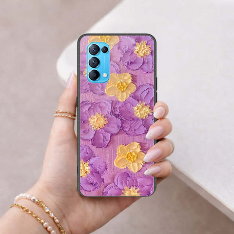 Oppo Reno 5 5G Cover - Floral Series 3 - HQ Ultra Shine Premium Infinity Glass Soft Silicon Borders Case