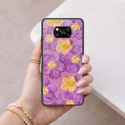 Xiaomi Poco X3 NFC Cover - Floral Series 3 - HQ Ultra Shine Premium Infinity Glass Soft Silicon Borders Case