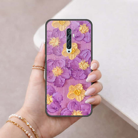 Oppo Reno 2 Cover - Floral Series 3 - HQ Ultra Shine Premium Infinity Glass Soft Silicon Borders Case