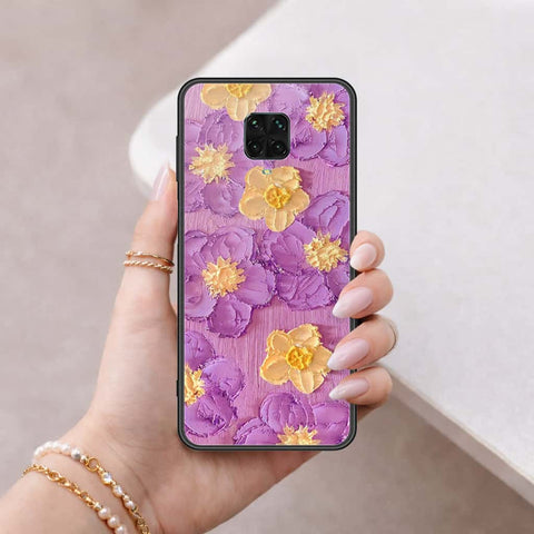 Xiaomi Redmi Note 9S Cover - Floral Series 3 - HQ Ultra Shine Premium Infinity Glass Soft Silicon Borders Case